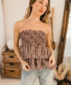 BT River Floral Smocked Ruffle Skirt Or Tube Top RESTOCKED