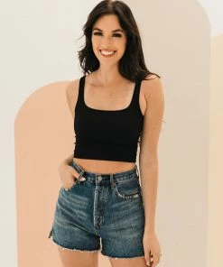 BT Bri Square Neck Ribbed Brami - Black 18 BT Bri Square Neck Ribbed Brami - Black