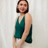 WL TOPS Florence Satin Cami Tank - Green
