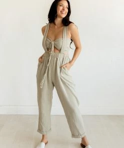 MABLE Madison Cotton Pocketed Overalls + Crop Top Halter MATCHING SETS