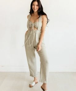 MABLE Madison Cotton Pocketed Overalls + Crop Top Halter MATCHING SETS