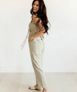 MABLE Madison Cotton Pocketed Overalls + Crop Top Halter MATCHING SETS