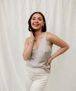 WL Florence Satin Cami Tank - Champagne