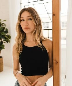 BT TOPS Tammy Ribbed Racerback Brami - Black