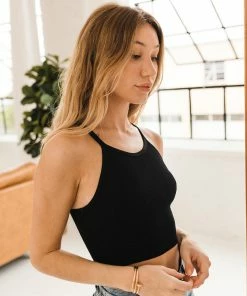 BT TOPS Tammy Ribbed Racerback Brami - Black