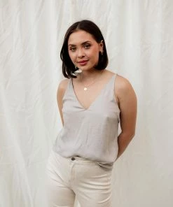 WL Florence Satin Cami Tank - Champagne