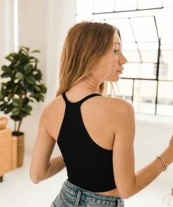 BT TOPS Tammy Ribbed Racerback Brami - Black