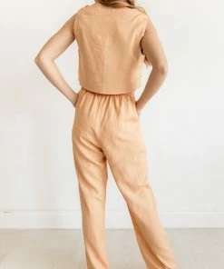MABLE Cooper Linen Blend High Rise Pants