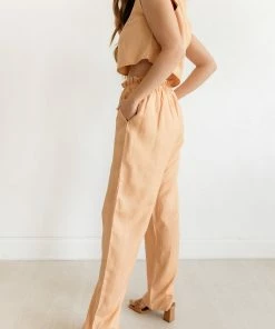 MABLE Cooper Linen Blend High Rise Pants
