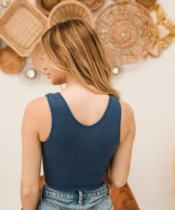 BT Jolie Ribbed Seamless Crop Top - Marine