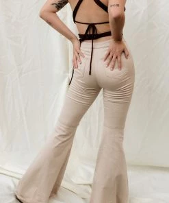 BT Oswald Bell Bottom Denim Pants - Taupe