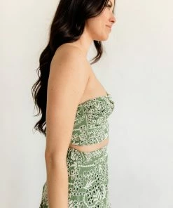 BT Sea La Vie Eyelet Tube Crop Top