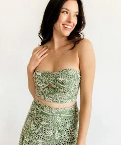 BT Sea La Vie Eyelet Tube Crop Top