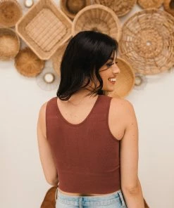 BT Jolie Ribbed Seamless Crop Top - Dark Mauve 30 BT Jolie Ribbed Seamless Crop Top - Dark Mauve