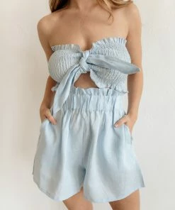 MABLE Taylor Linen Pocketed High Rise Shorts