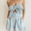 MABLE Taylor Linen Tie Front Bandeau Top MATCHING SETS