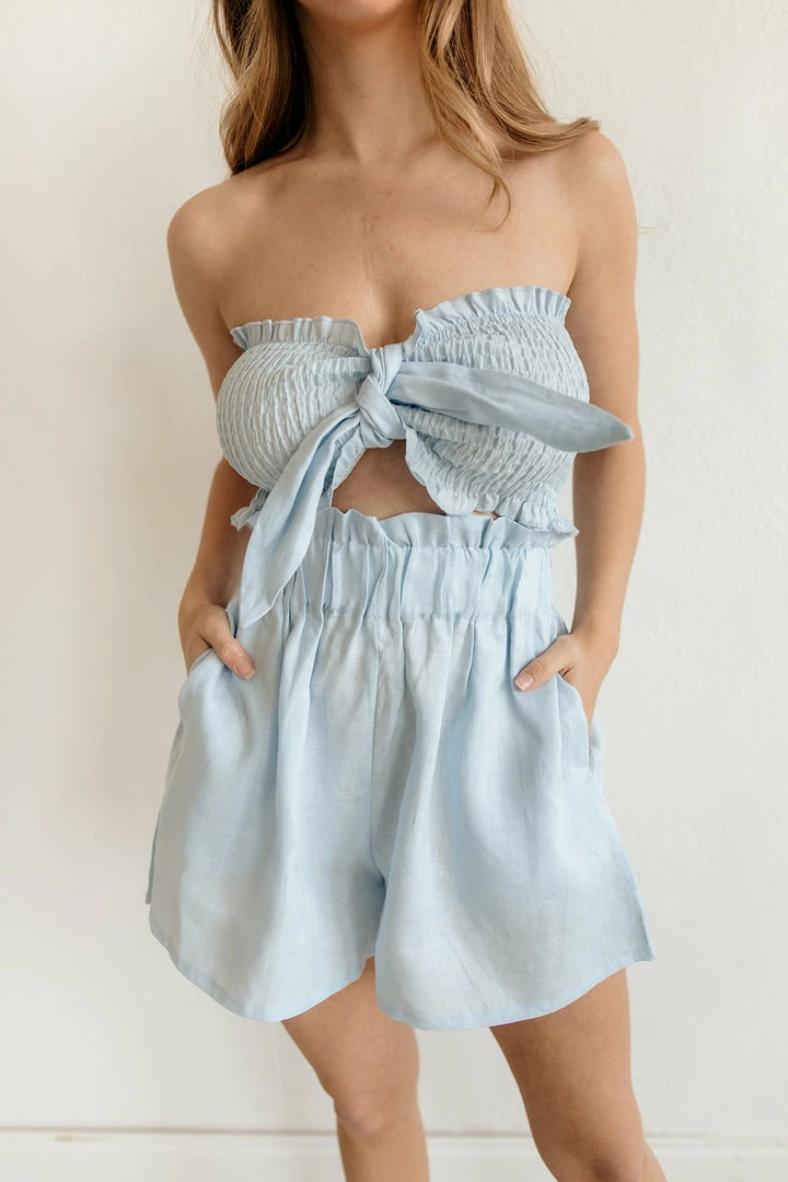 MABLE Taylor Linen Tie Front Bandeau Top MATCHING SETS 3 MABLE Taylor Linen Tie Front Bandeau Top MATCHING SETS