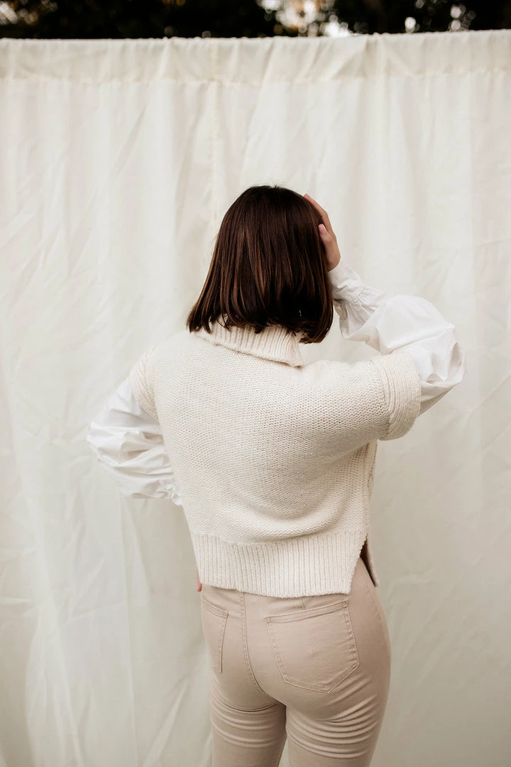 LOVE TREE TOPS Winnie Cable Knit Sweater With Attached Sleeves 9 LOVE TREE TOPS Winnie Cable Knit Sweater With Attached Sleeves