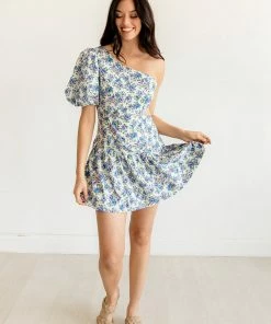 DO + BE COLLECTION Persimmon One Shoulder Cutout Mini Dress