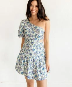 DO + BE COLLECTION Persimmon One Shoulder Cutout Mini Dress