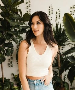 BT TOPS Izzy Ribbed Crop Tank - Cream 11 BT TOPS Izzy Ribbed Crop Tank - Cream