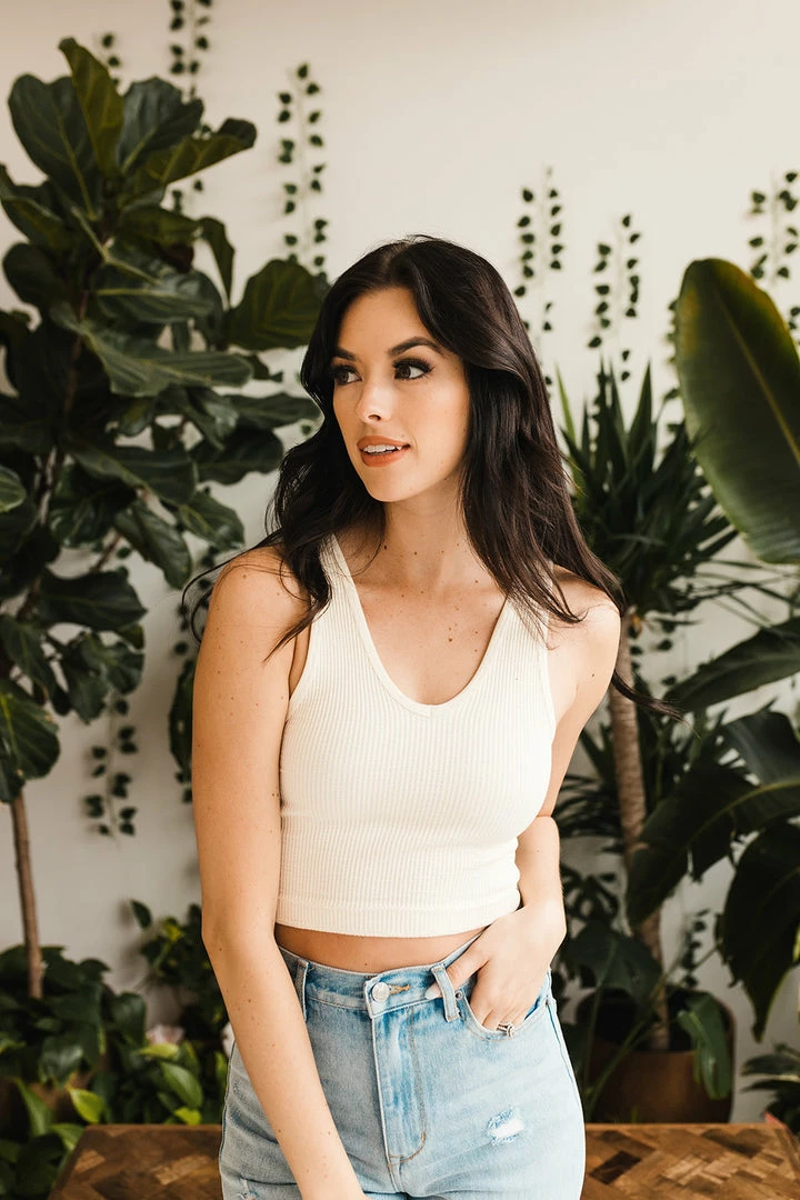 BT TOPS Izzy Ribbed Crop Tank - Cream 6 BT TOPS Izzy Ribbed Crop Tank - Cream