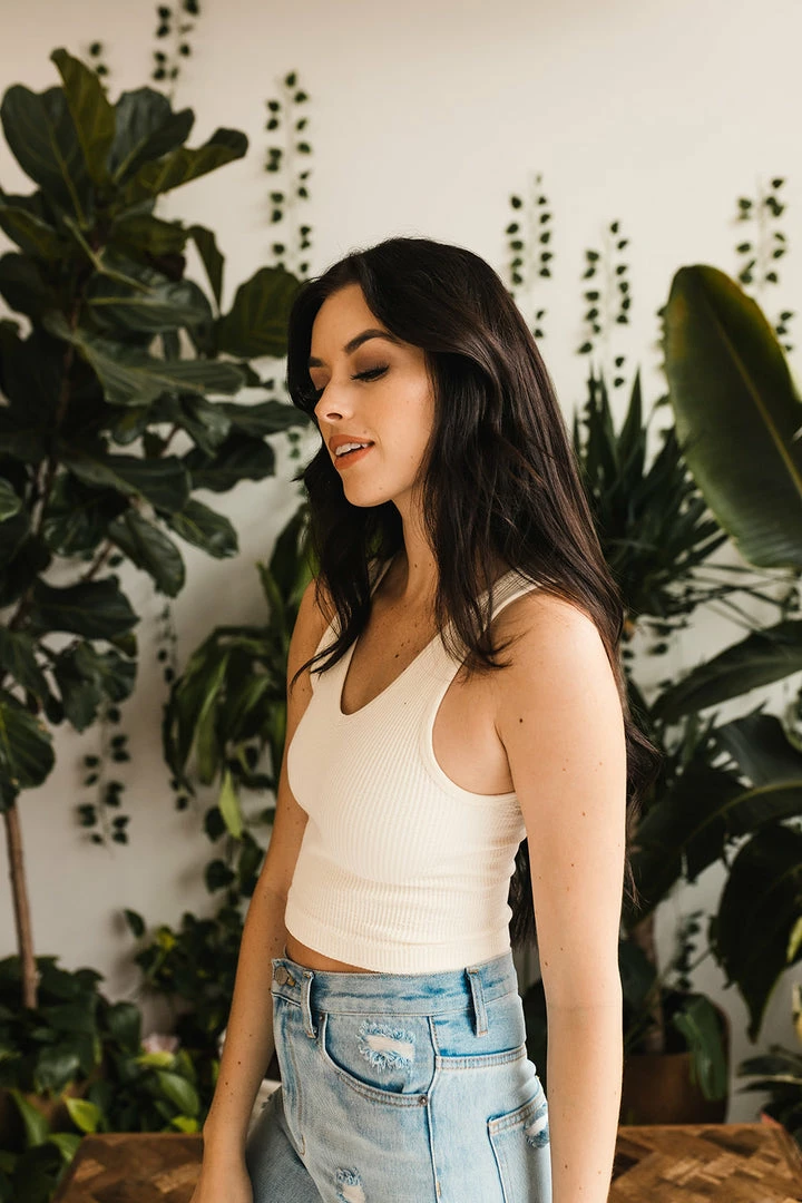 BT TOPS Izzy Ribbed Crop Tank - Cream 7 BT TOPS Izzy Ribbed Crop Tank - Cream