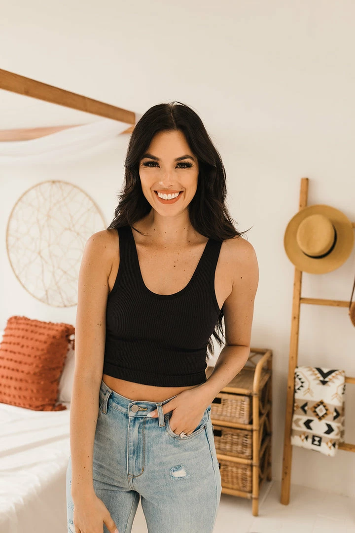 BT Izzy Ribbed Crop Tank - Black 5 BT Izzy Ribbed Crop Tank - Black