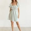 MABLE BUMP FRIENDLY Cloud Nine Smocked Mini Dress - Baby Blue 1 MABLE BUMP FRIENDLY Cloud Nine Smocked Mini Dress - Baby Blue
