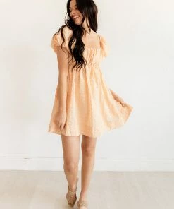 BT Apricot Textured Babydoll Dress BUMP FRIENDLY 23 BT Apricot Textured Babydoll Dress BUMP FRIENDLY