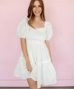 MABLE Blair Cotton Puff Sleeve Smocked Babydoll Dress 19 MABLE Blair Cotton Puff Sleeve Smocked Babydoll Dress