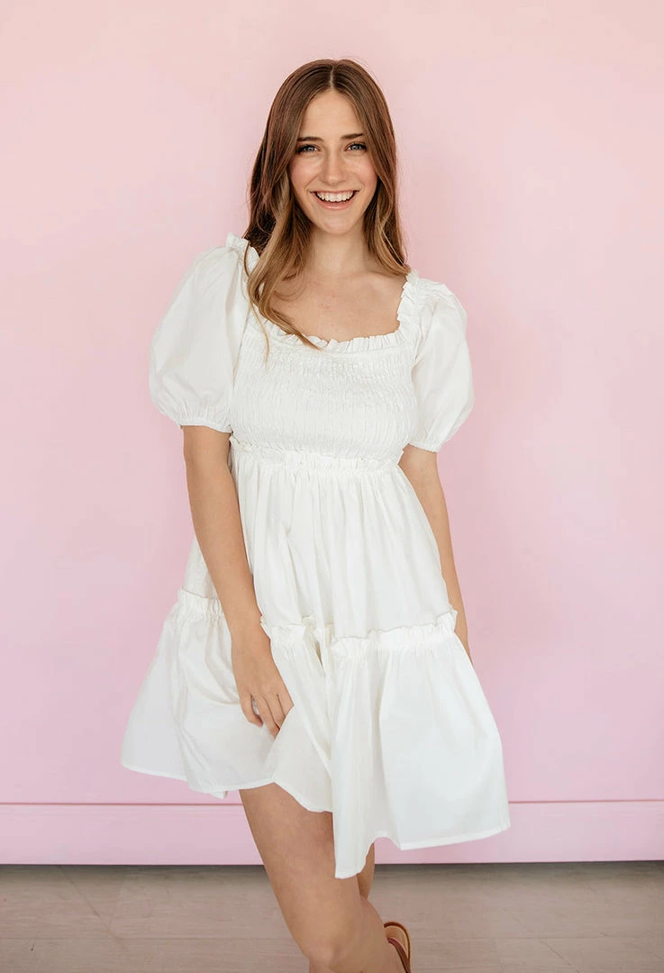 MABLE Blair Cotton Puff Sleeve Smocked Babydoll Dress 9 MABLE Blair Cotton Puff Sleeve Smocked Babydoll Dress