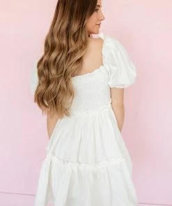 MABLE Blair Cotton Puff Sleeve Smocked Babydoll Dress 23 MABLE Blair Cotton Puff Sleeve Smocked Babydoll Dress