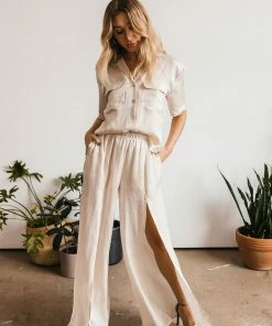 BT Blue Moon Slit Satin Pants