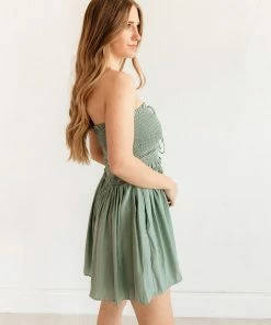 MUSTARD SEED Olivia Smocked Strapless Romper