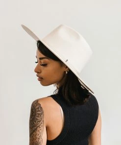 OLIVE & PIQUE ACCESSORIES Billie Felt Wool Hat - White