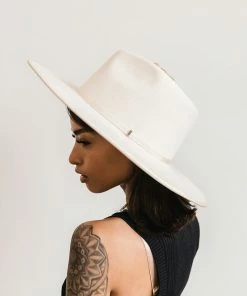 OLIVE & PIQUE ACCESSORIES Billie Felt Wool Hat - White