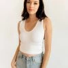 BT BEST SELLERS Izzy Ribbed Crop Tank - White