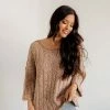 BT Becky Yarn Oversized Sweater - Camel TOPS