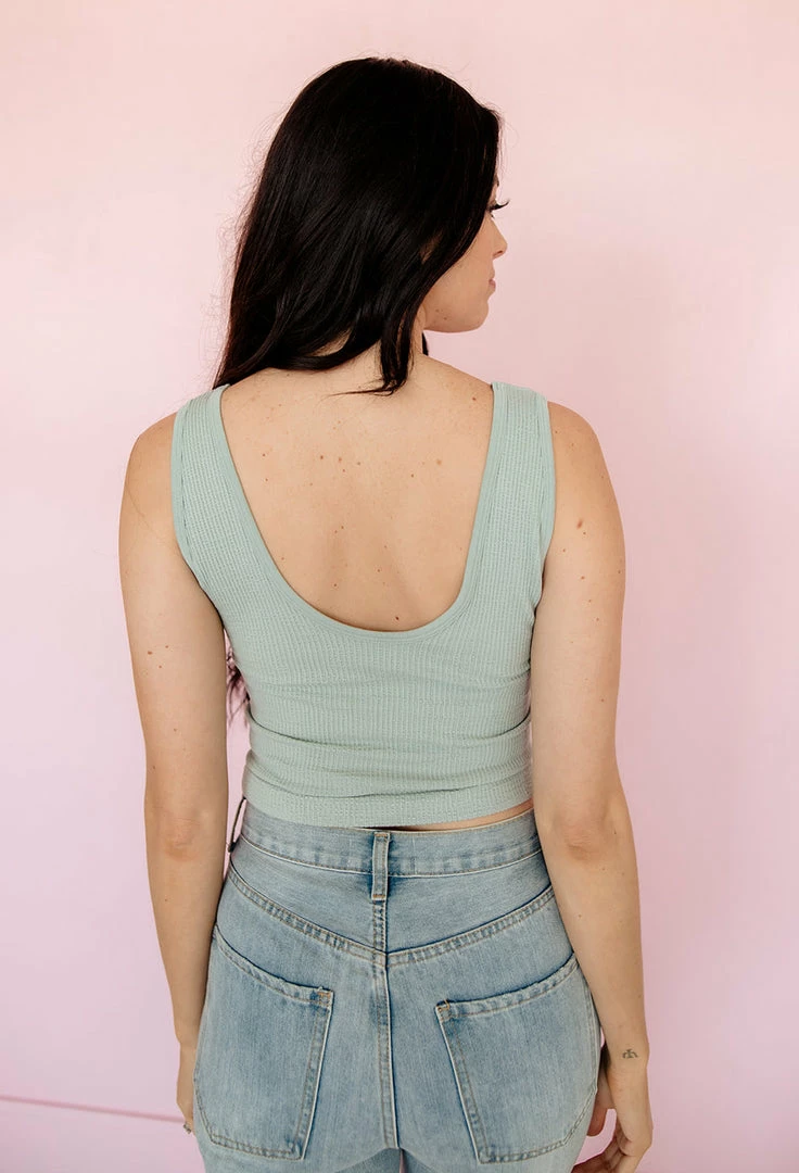 BT Izzy Ribbed Crop Tank - Dusty Mint BEST SELLERS 4 BT Izzy Ribbed Crop Tank - Dusty Mint BEST SELLERS