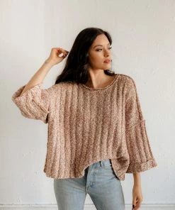 BT Becky Yarn Oversized Sweater - Camel TOPS
