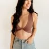 BT TOPS Tori Reversible Twist Crop Top - Plum