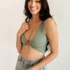 BT TOPS Tori Reversible Twist Crop Top - Dusty Sage