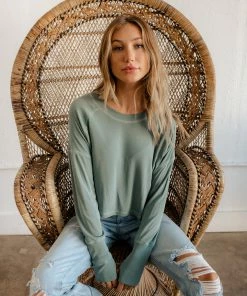 BT Ellie Relaxed Ribbed Top - Sage