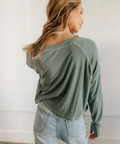 BT Ellie Relaxed Ribbed Top - Sage 10 BT Ellie Relaxed Ribbed Top - Sage