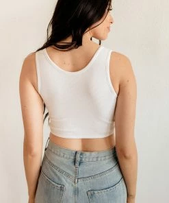 BT Tori Reversible Twist Crop Top - White BRIDAL