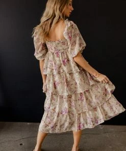 STORIA Bodhi Tiered Floral Carnation Maxi Dress