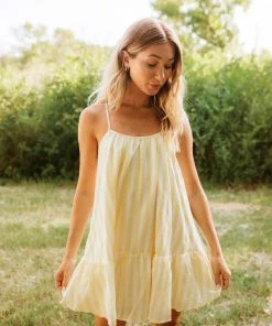 BT DRESSES Kaylum Striped Peplum Dress