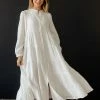 LEIA & CO Isadore Cotton Tiered Boho Midi Dress BRIDAL