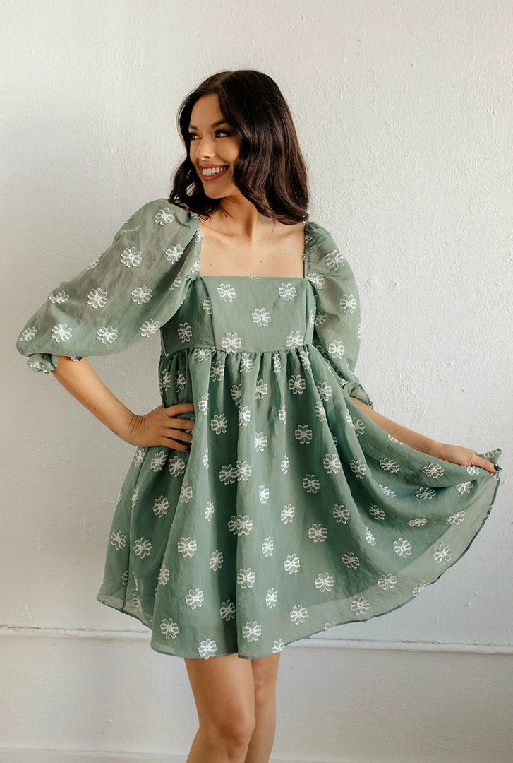 STORIA Daisy Applique Floral Babydoll Dress 3 STORIA Daisy Applique Floral Babydoll Dress